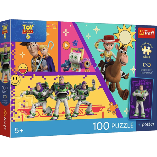 Puzzle 100 Toy Story Zabawki w akcji + plakat 1