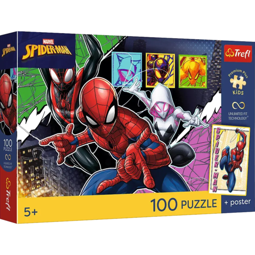 Puzzle 100 Spiderman Bohaterski Pająk + plakat 1