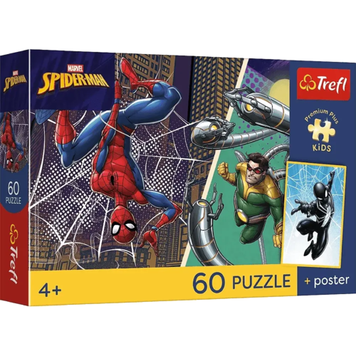 Puzzle 60 Spider-Man Superbohaterski dzień + plakat 1