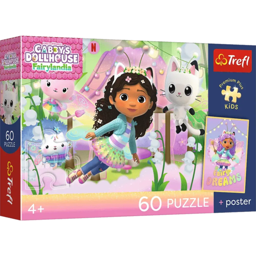 Puzzle 60 Koci Domek Gabby Gabi i kocie przygody 1