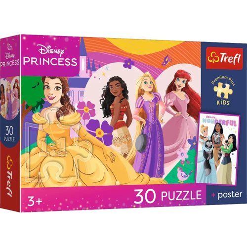 Puzzle 30 PRINCESS Księżniczki i przyjaźń + plakat 1