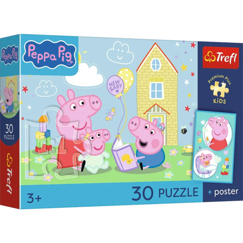 Puzzle 30 ŚWINKA PEPPA Peppa ma plan + plakat 1