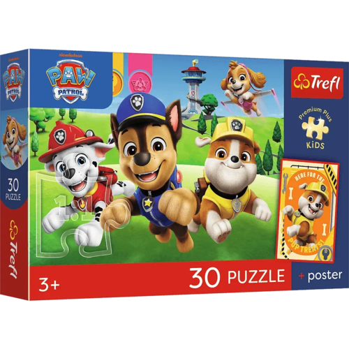 Puzzle 30 PSI PATROL Psiaki w drodze + plakat 1