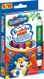 Flamastry JUMBO dwustronne Bambino 12 sztuk, 24 kolory 1