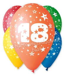 Balony z nadrukiem "18" 5szt. 1