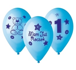 Balony MAM JUŻ ROCZEK 5szt. niebieskie 1
