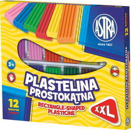 Plastelina prostokątna  12 kolorów ASTRA 1