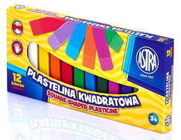 Plastelina kwadratowa  12 kolorów ASTRA 1
