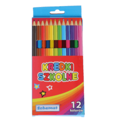 KREDKI OŁÓWKOWE SZKOLNE  12 ładnych kolorów 1