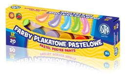 Farby plakatowe pastelowe ASTRA 12 kolorów 1