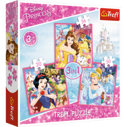 Puzzle 3w1 Zaczarowany świat księżniczek 1