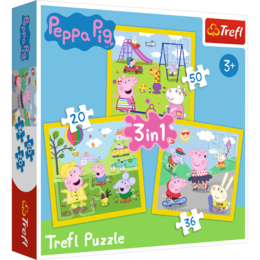 Puzzle 3w1 Wesoły dzień Peppy 1